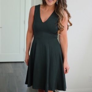 Lulus Emerald green fit and flare dress